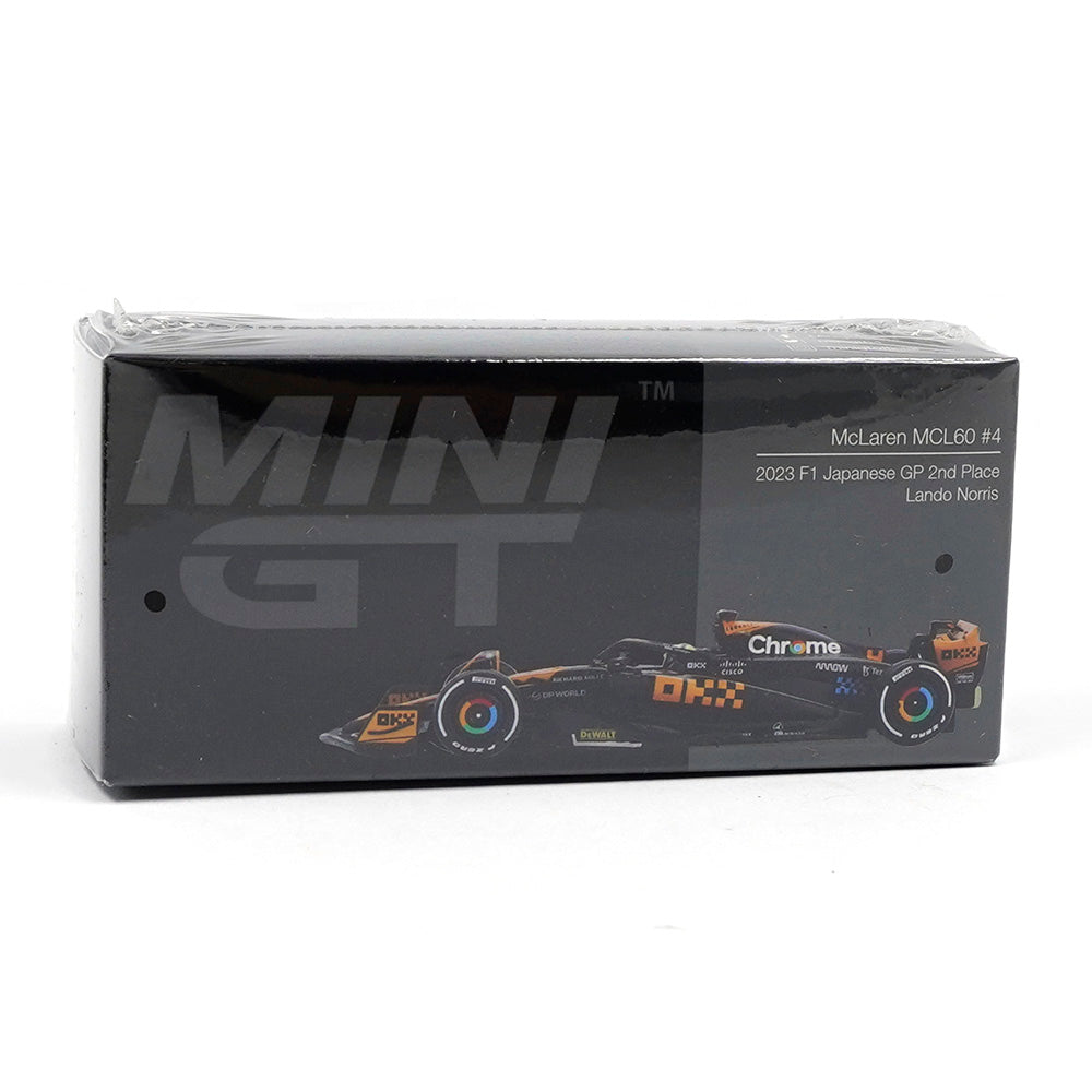MINI GT McLaren MCL60 #4 – Lando Norris – 2023 F1 Japanese GP 2nd Place – Lando Norris