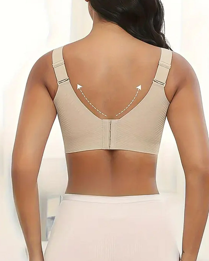 Women's Solid Color Four Rows Adjustable Wireless Bras (Pack Of 4)