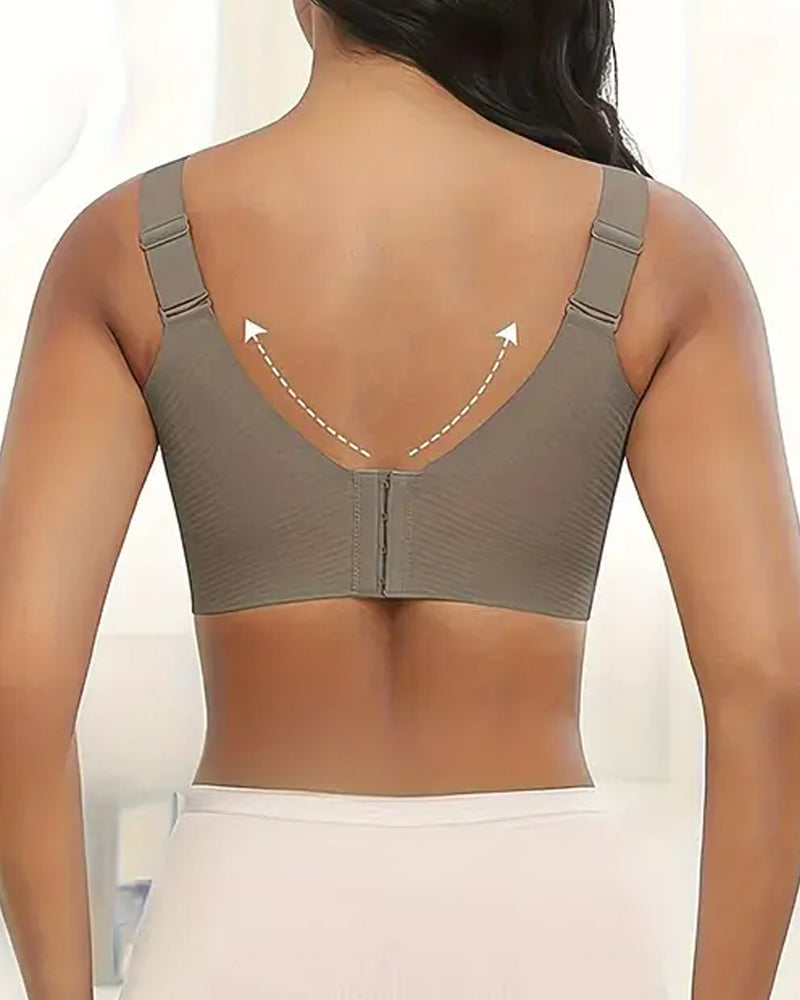 Women's Solid Color Four Rows Adjustable Wireless Bras (Pack Of 4)