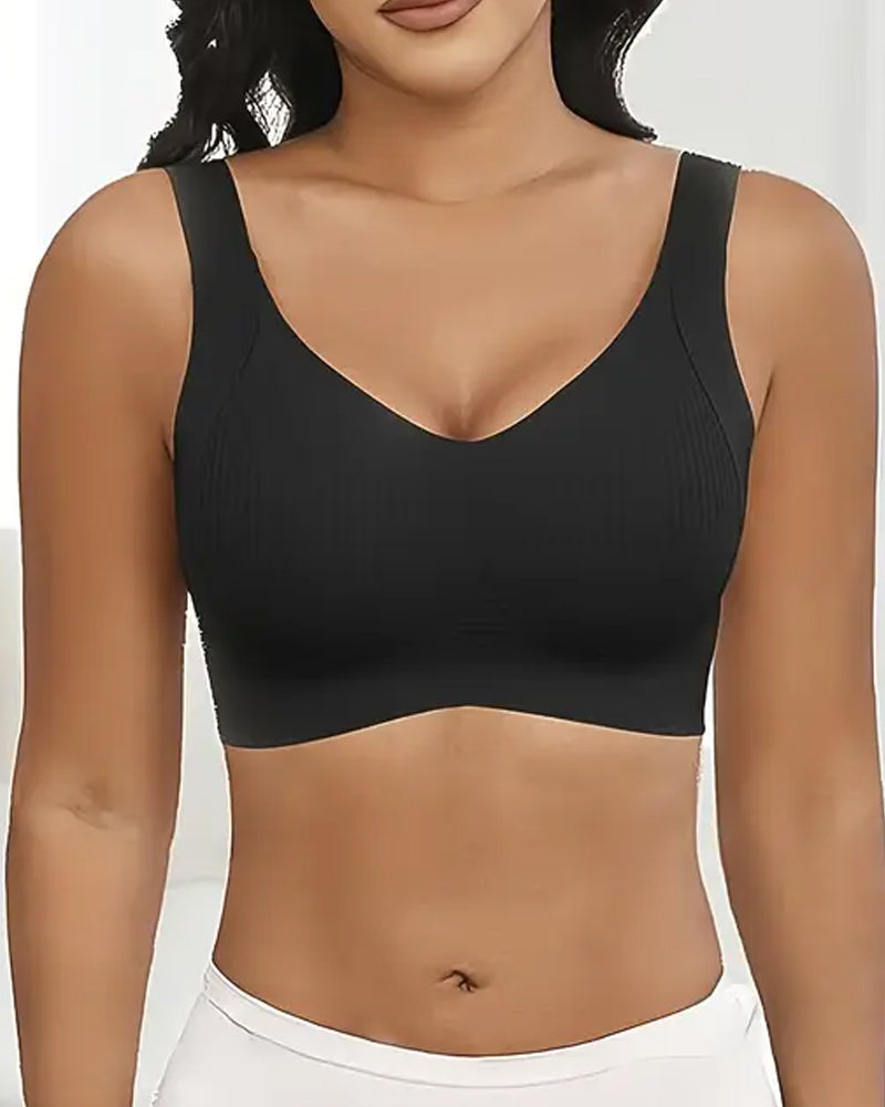 Women's Solid Color Four Rows Adjustable Wireless Bras (Pack Of 4)