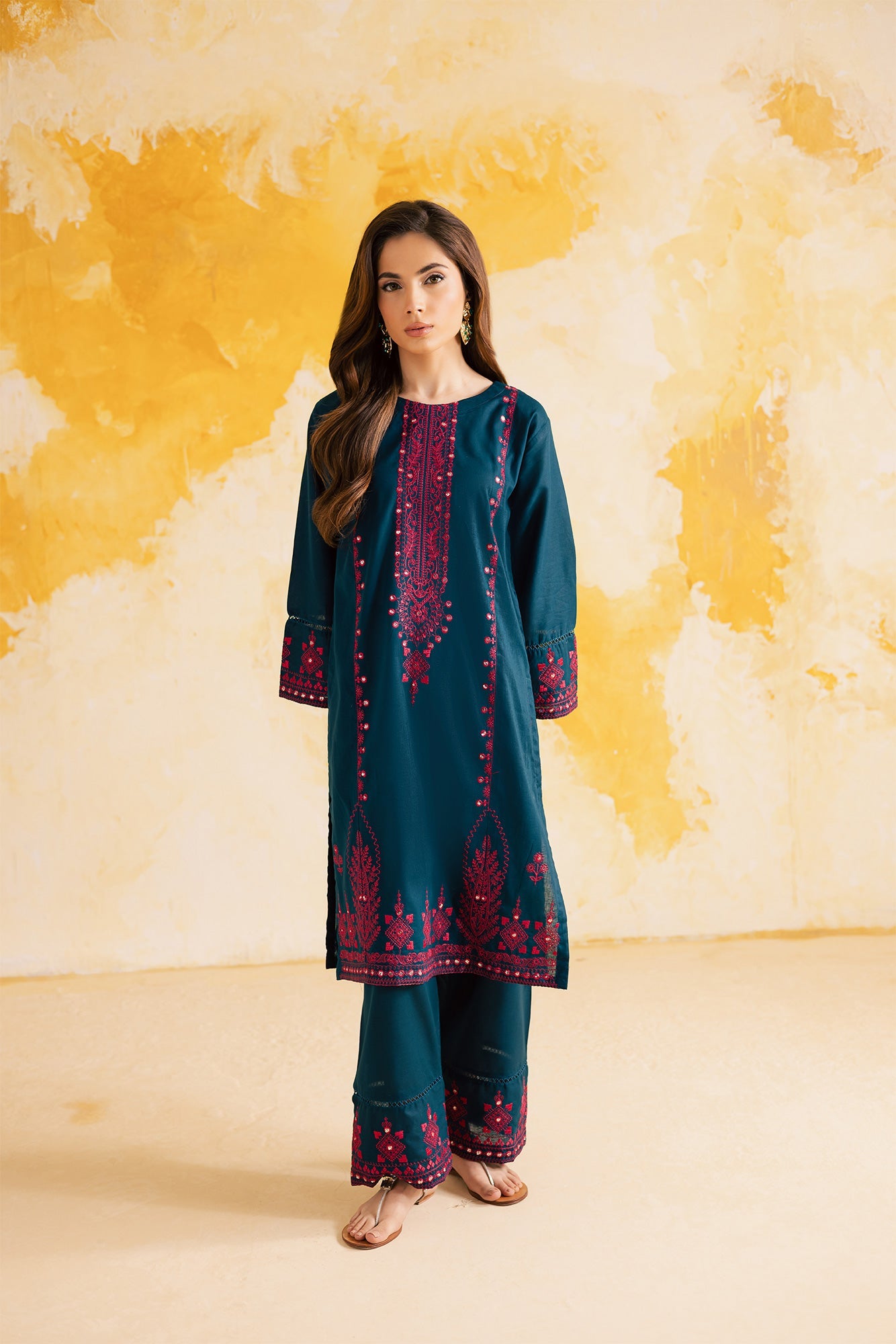 2PC LUXURY EMBROIDERED DRESS