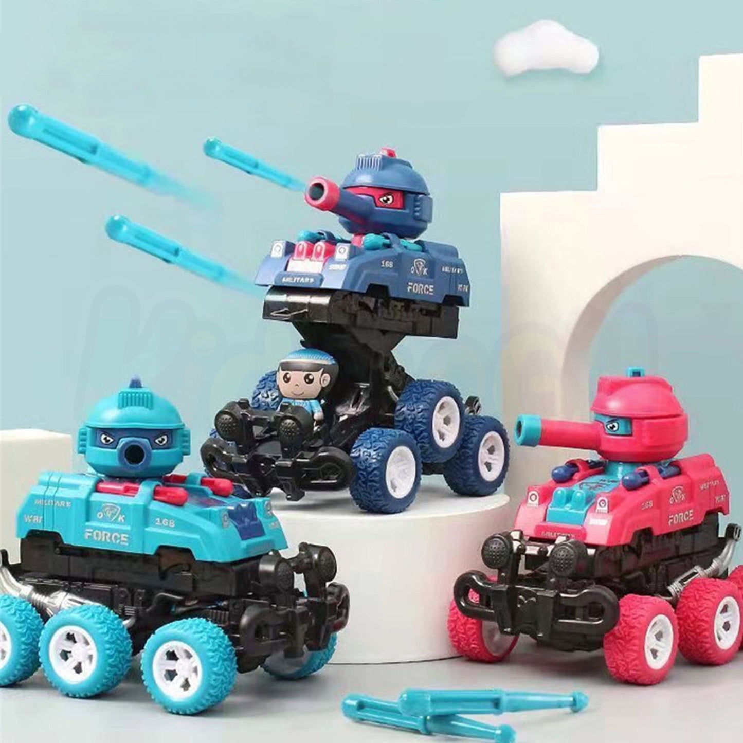 Pull-Back Transform Fighter Truck ( SET OF 3)