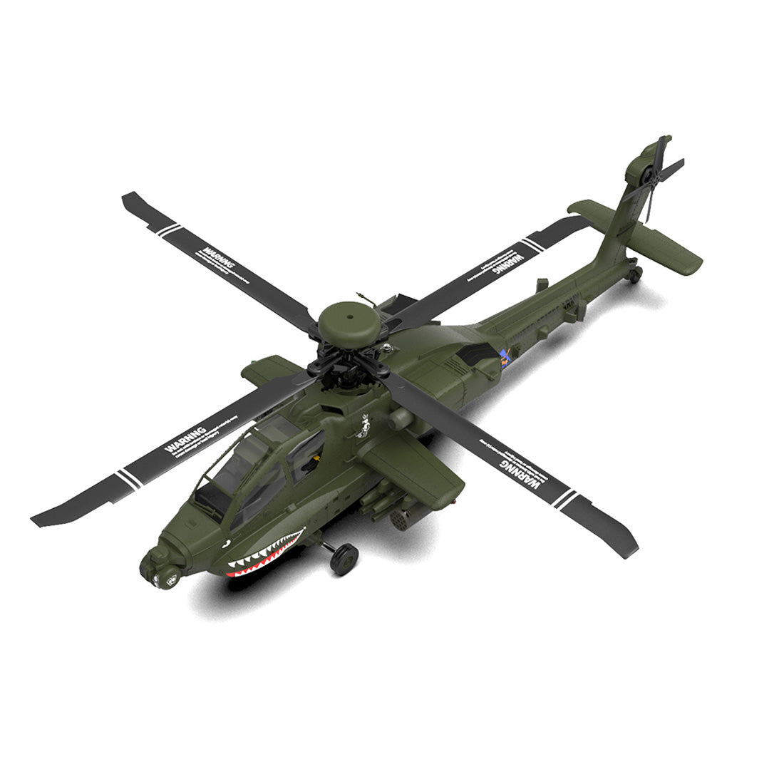 YU XIANG F11 AH64 Apache RC Helicopter 1/32 Ratio 2.4G Remote-controlled Dual-axis Co-drive without Ailerons 6G/3D Stunt Military Model