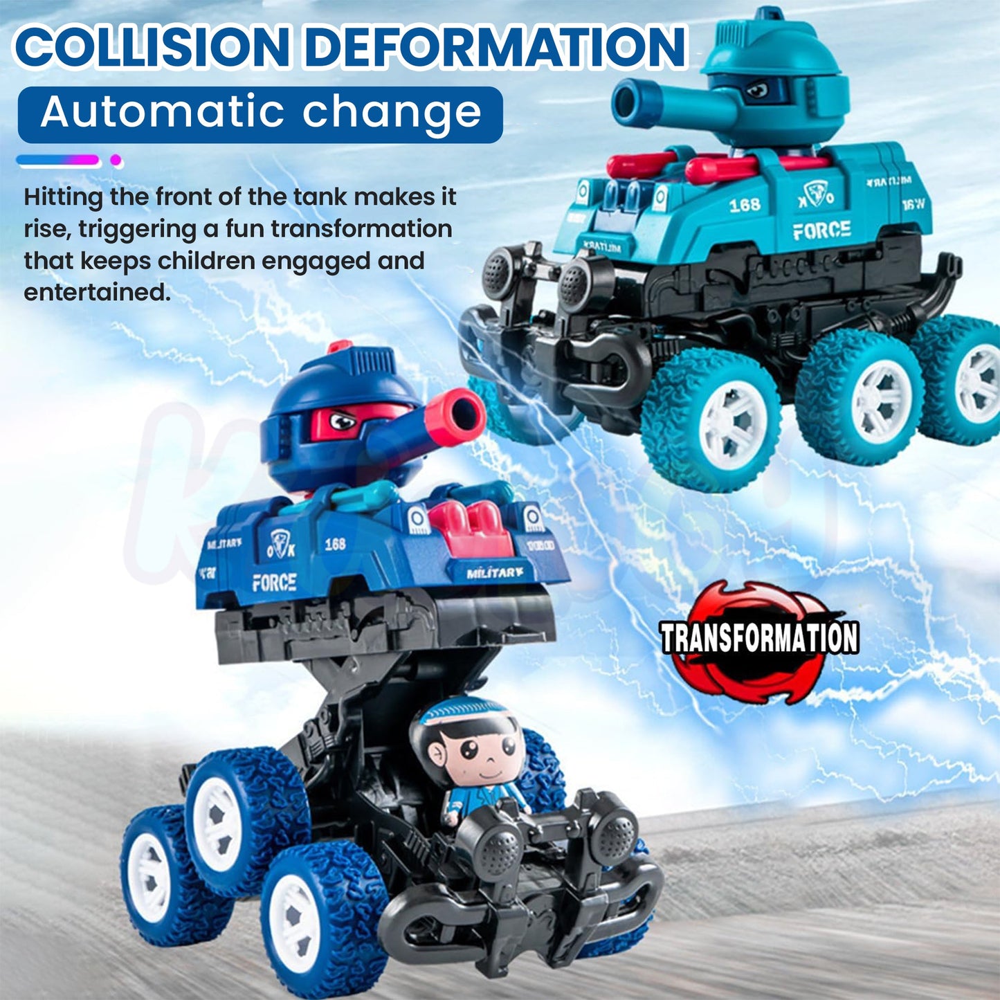 Pull-Back Transform Fighter Truck ( SET OF 3)