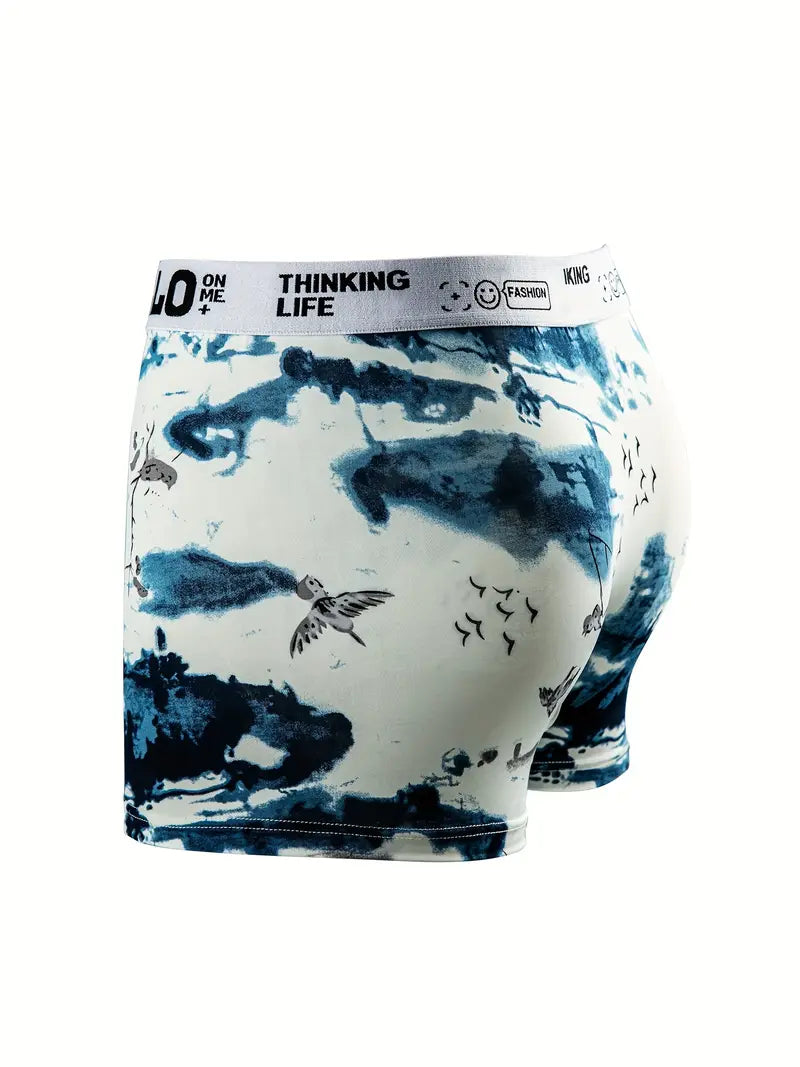 Men's Trendy Graphic Boxer Briefs (Pack Of 4)