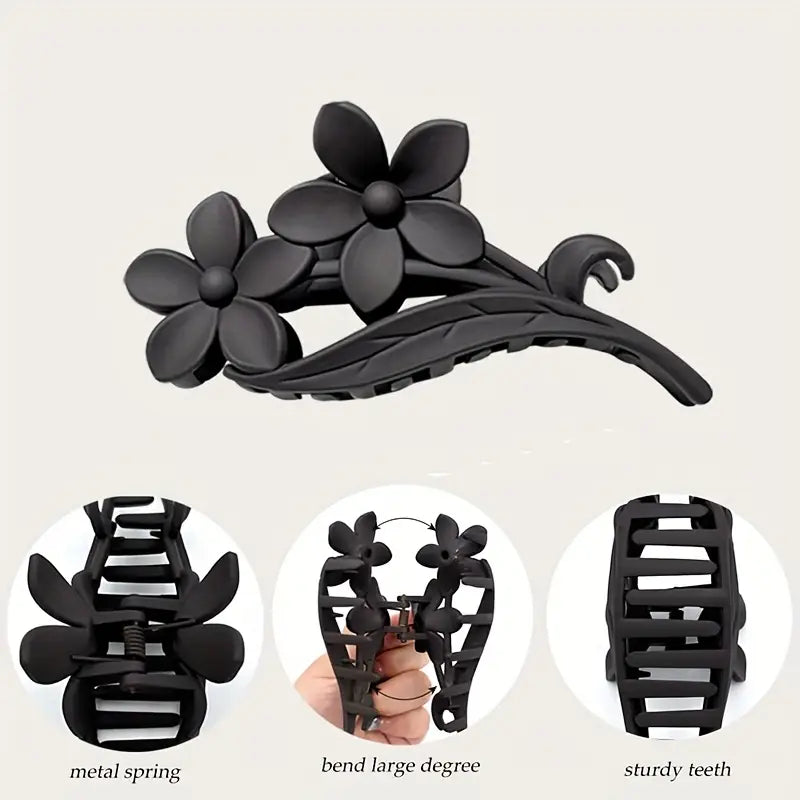 3pc Bohemian Style Resin Flower Hair Claw Clip