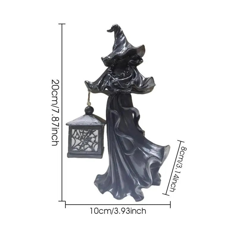 Cracker Barrel Witch with Lantern Figurine 19 NIB Halloween
