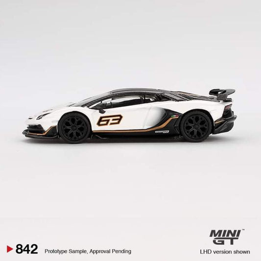 MINI GT Lamborghini Aventador SVJ 63 Bianco Asopo