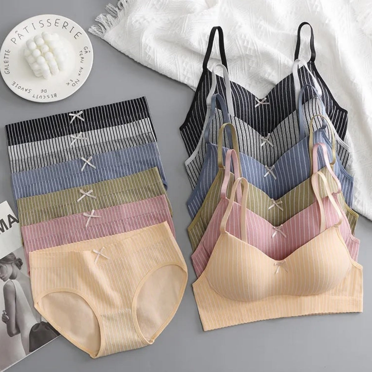 (Pack of 6) Women's Bra Panty Lingerie Set for Girl's Combo | L-20