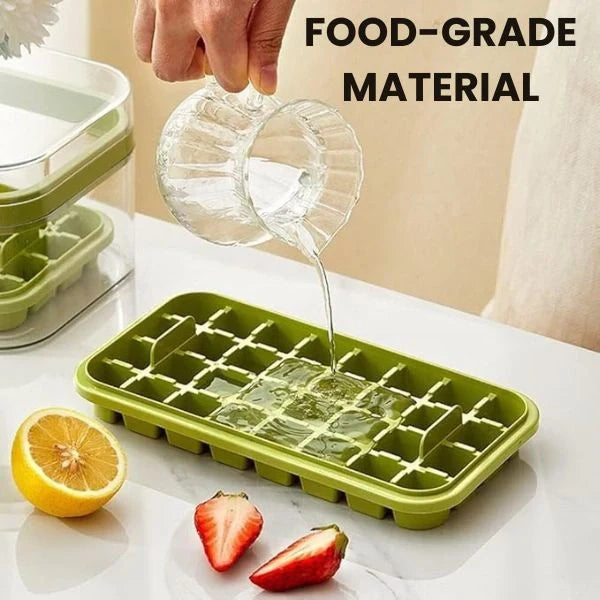 ChillMate– 2-Layer Ice Cube Tray with Scoop | Easy Demolding | 64 Cubes in One Go