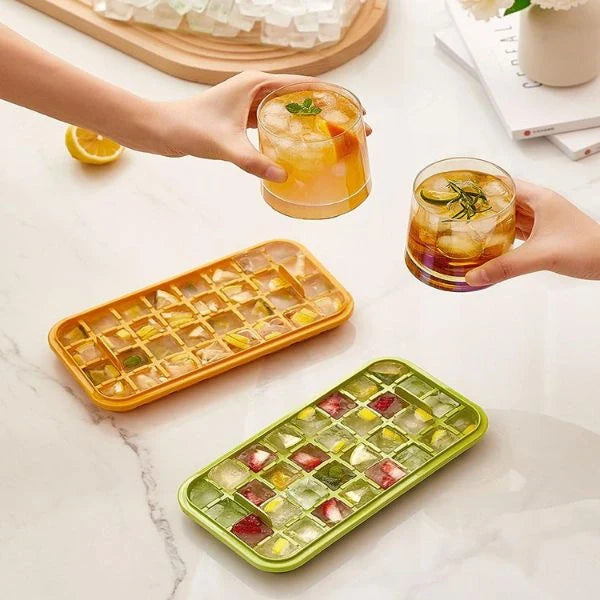 ChillMate– 2-Layer Ice Cube Tray with Scoop | Easy Demolding | 64 Cubes in One Go