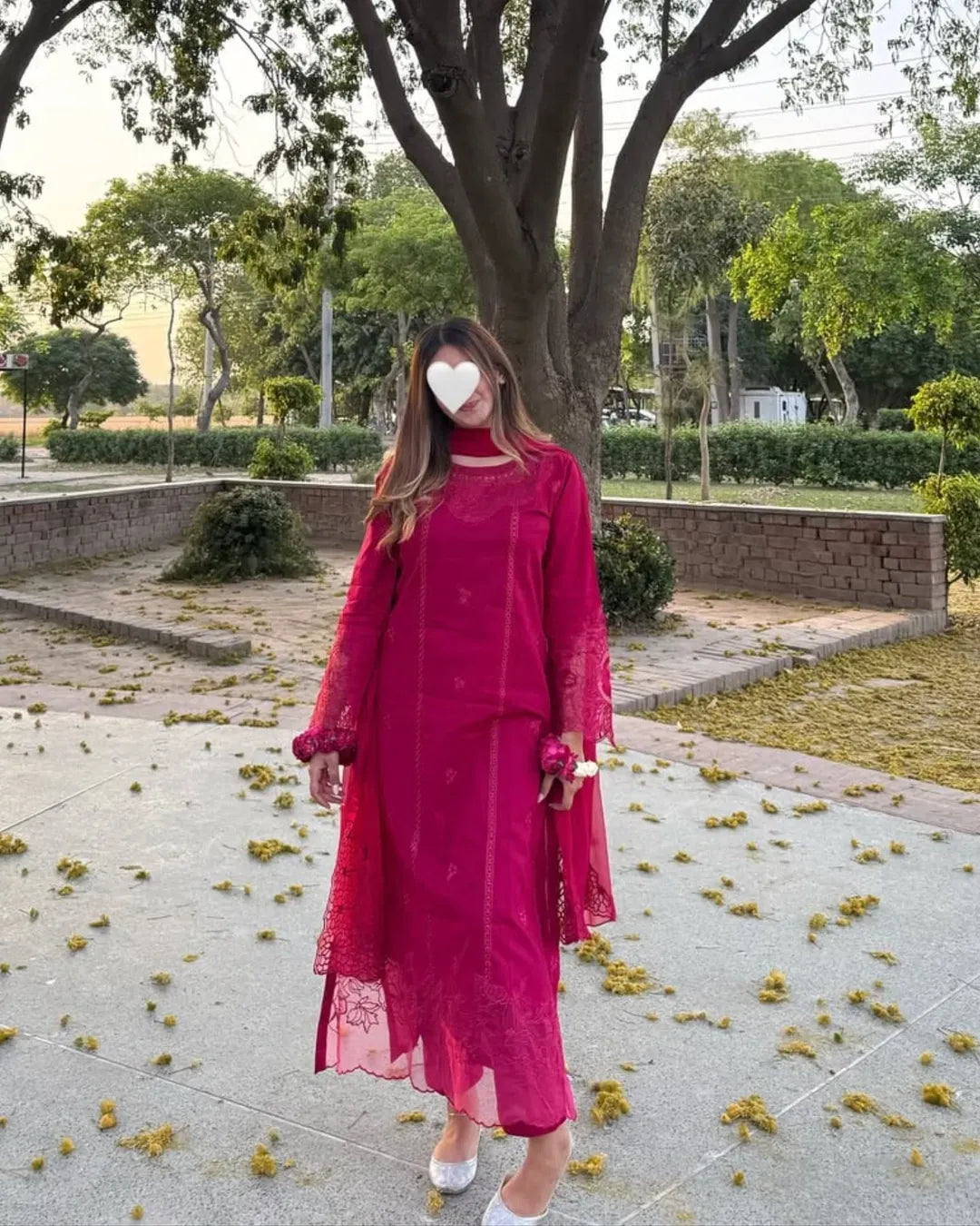 Chiffon Embroidered Dress - Majesty Wine