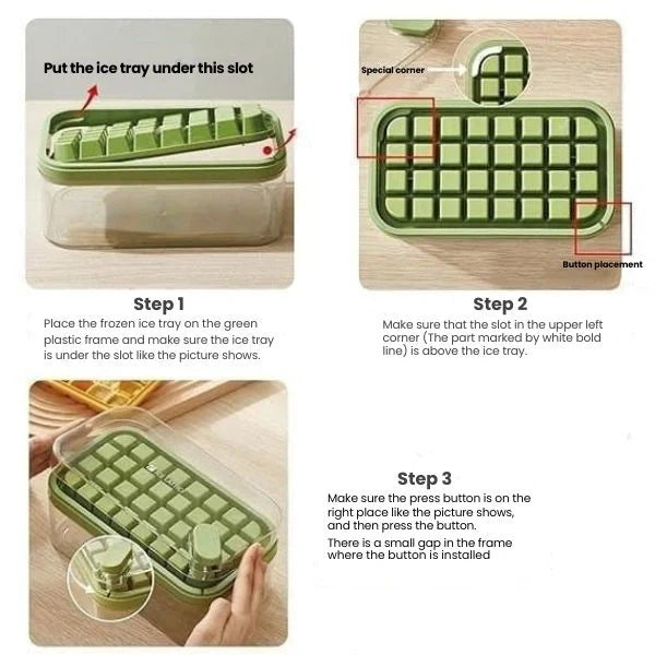 ChillMate– 2-Layer Ice Cube Tray with Scoop | Easy Demolding | 64 Cubes in One Go