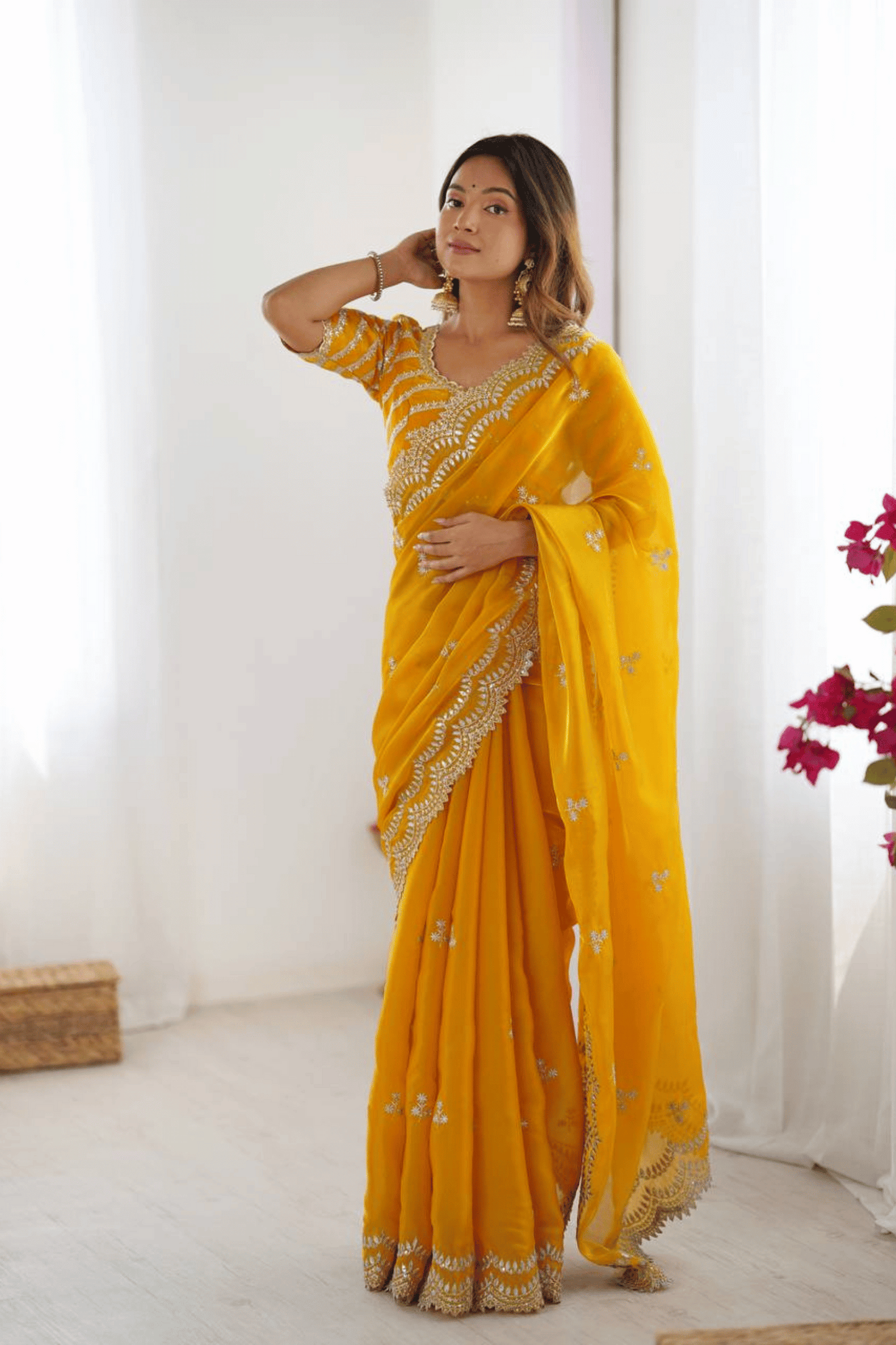 Honey Glint | Ready to Wear Yellow Jimmy Choo Saree