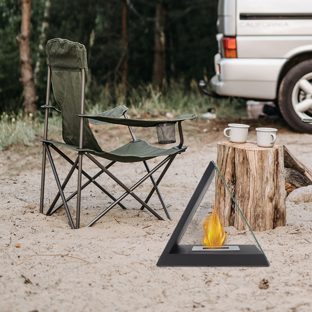 15.5" x 8" x 14.5” Glass Tabletop Fireplace