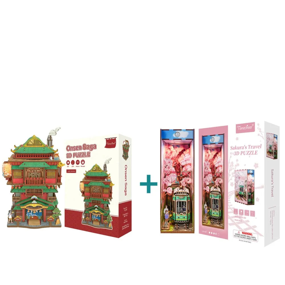 3D Puzzle Box Miniature DIY Desktop Storage Kit (Onsen Saga)