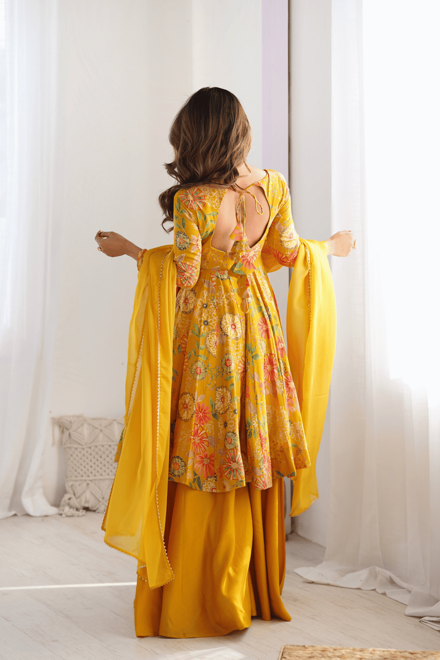 Floral Embroidered Sharara Suit