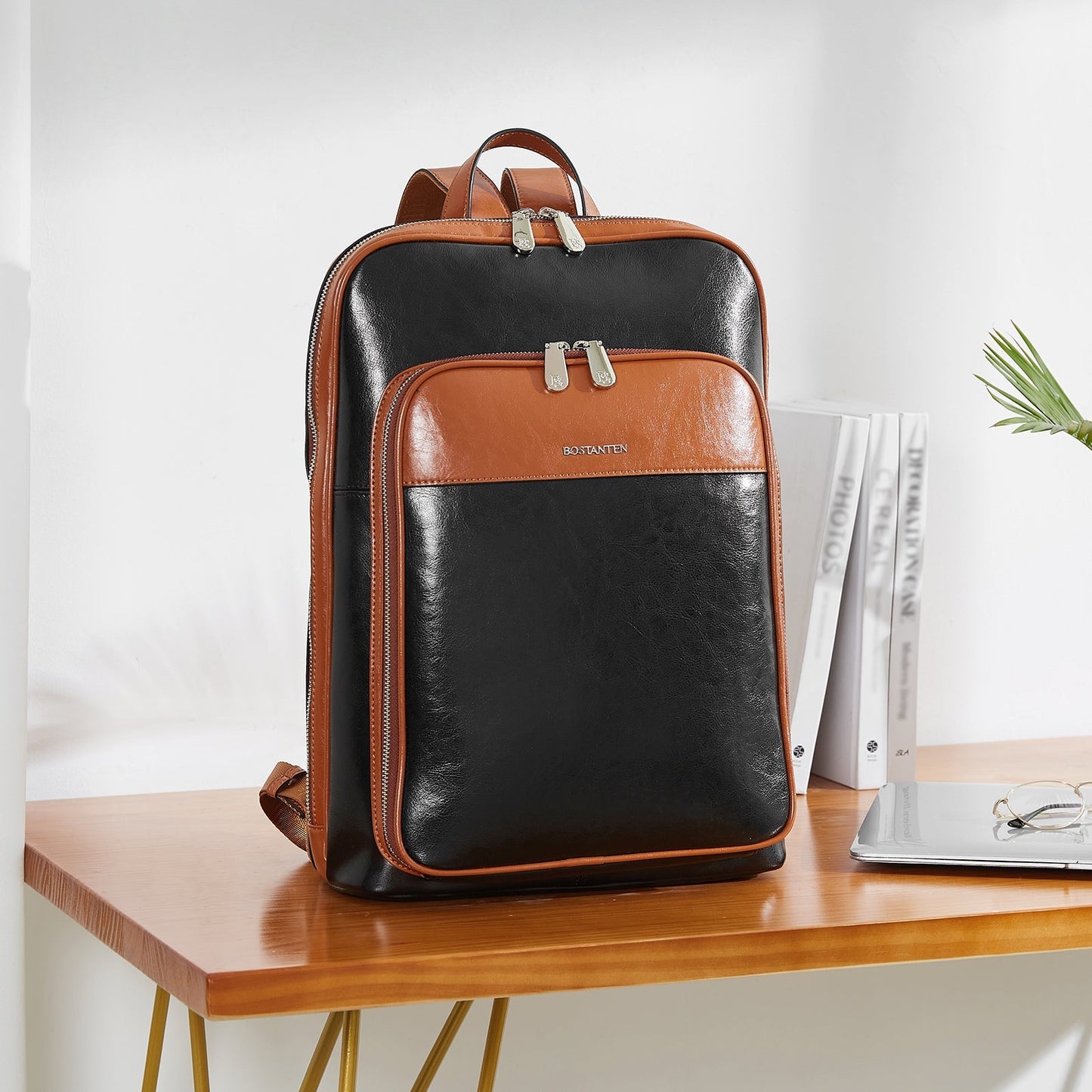 Vintage Leather Laptop College Travel Backpack