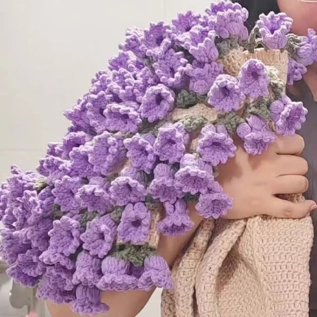 Crotchet Flower Bouquet Blanket HandKnitted