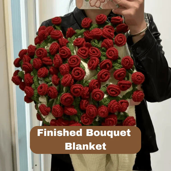 Crotchet Flower Bouquet Blanket HandKnitted