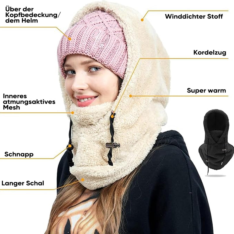 Warm plush bicycle hood