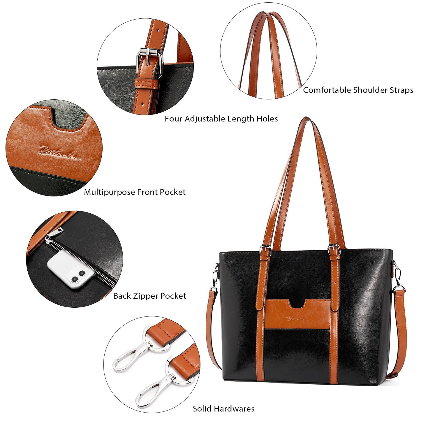 Carol Women Briefcase - Vintage Tote
