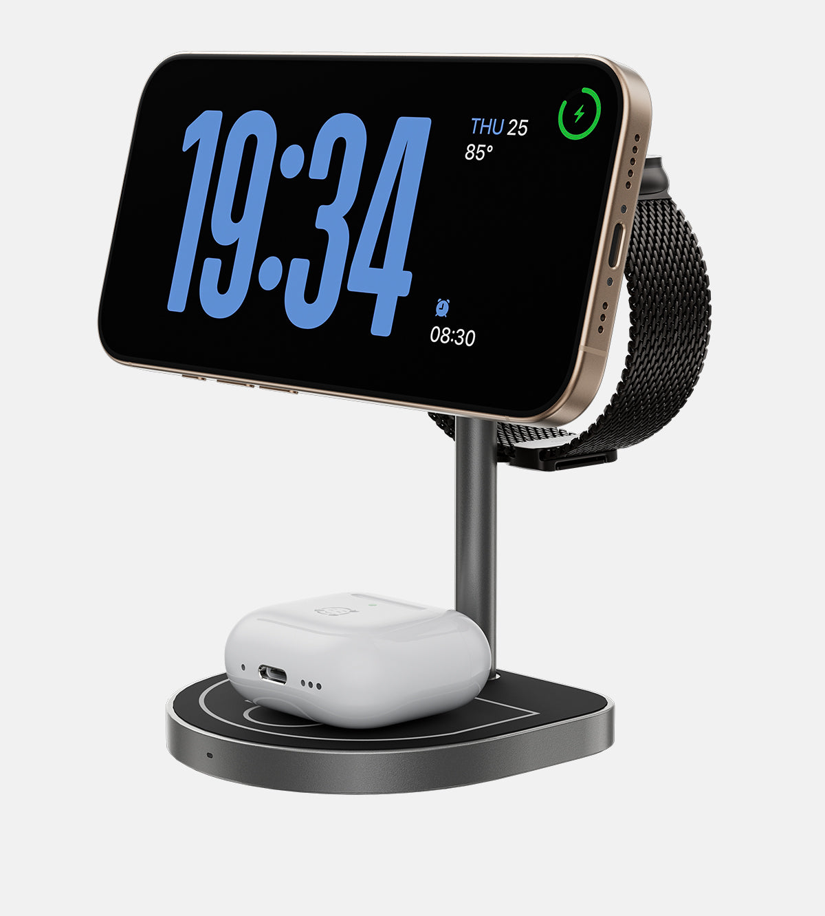 3-Point Power Creative 3-in-1 MagSafe Charging Stand - Black