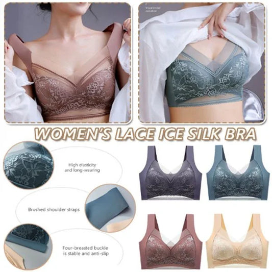Women’s lace ice silk bra Pack Of 4