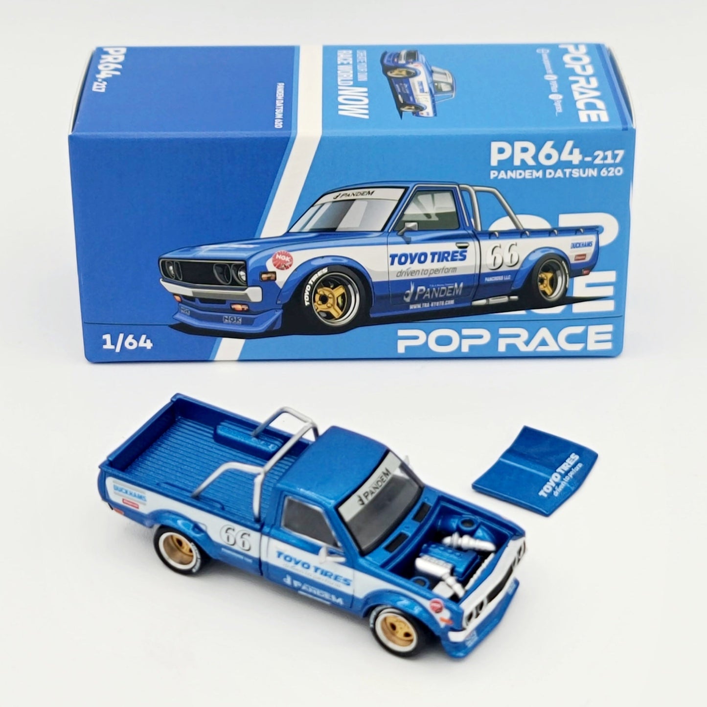Pop Race Pandem Datsun 620 Pickup - 1:64, Toyo Tires