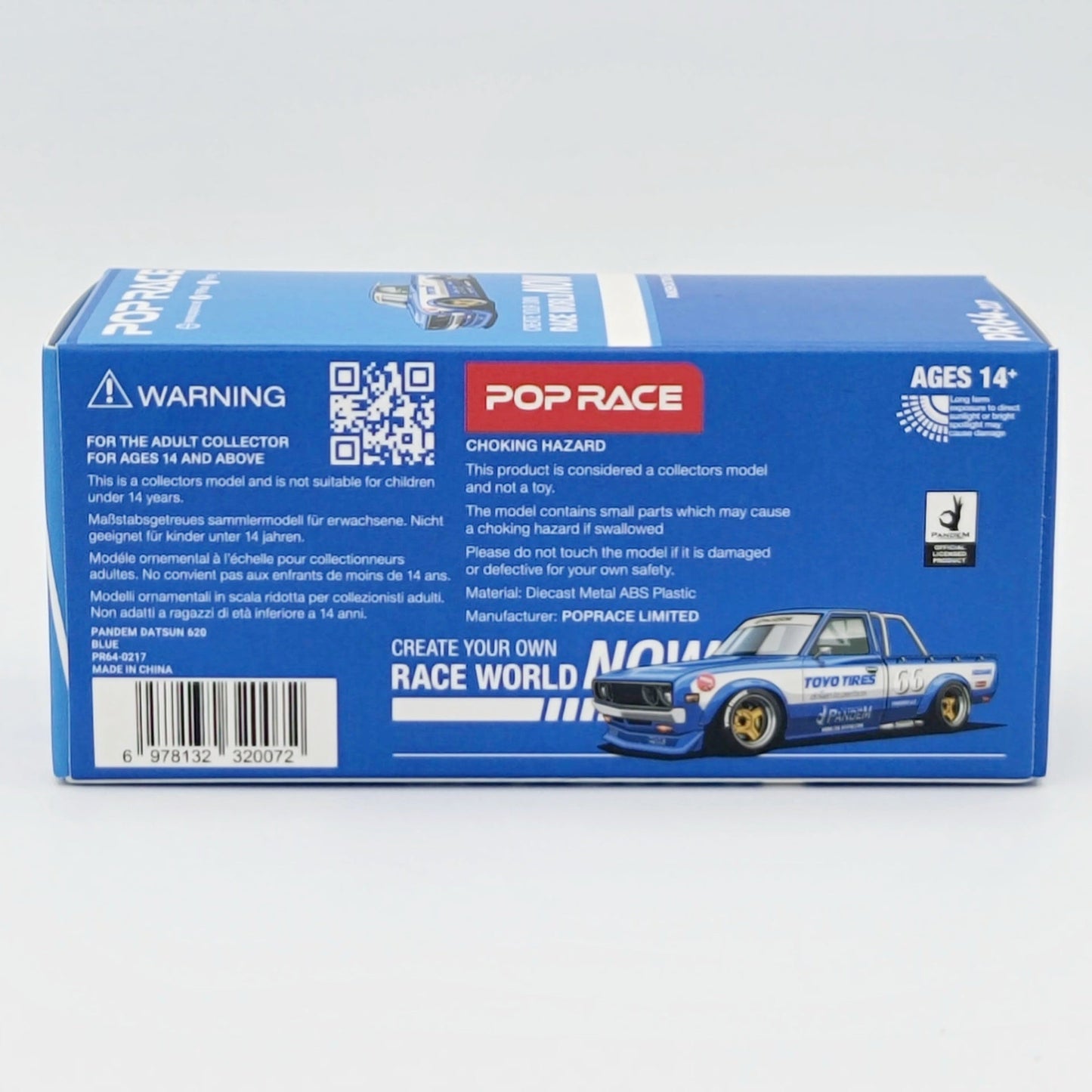 Pop Race Pandem Datsun 620 Pickup - 1:64, Toyo Tires