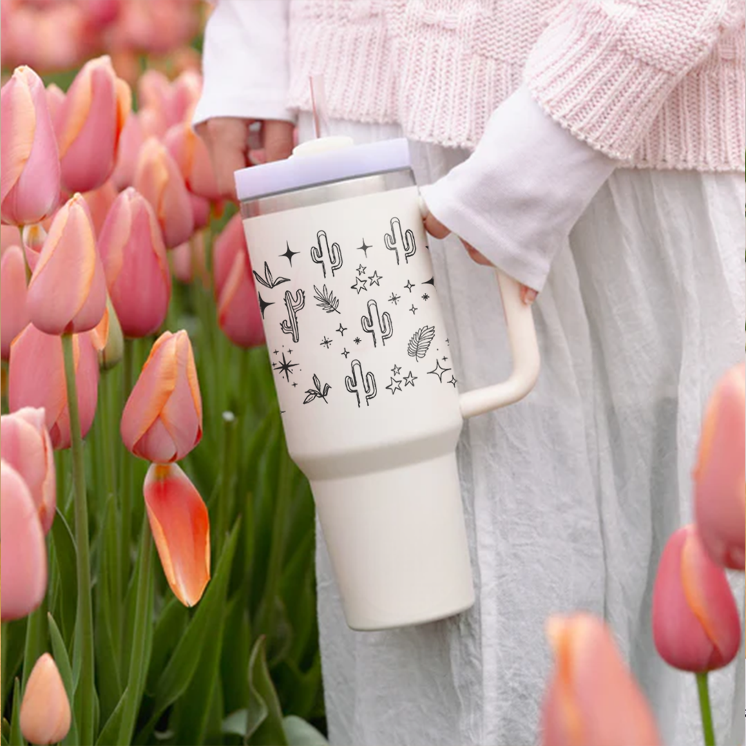 Minimal Boho Line Art Tumbler