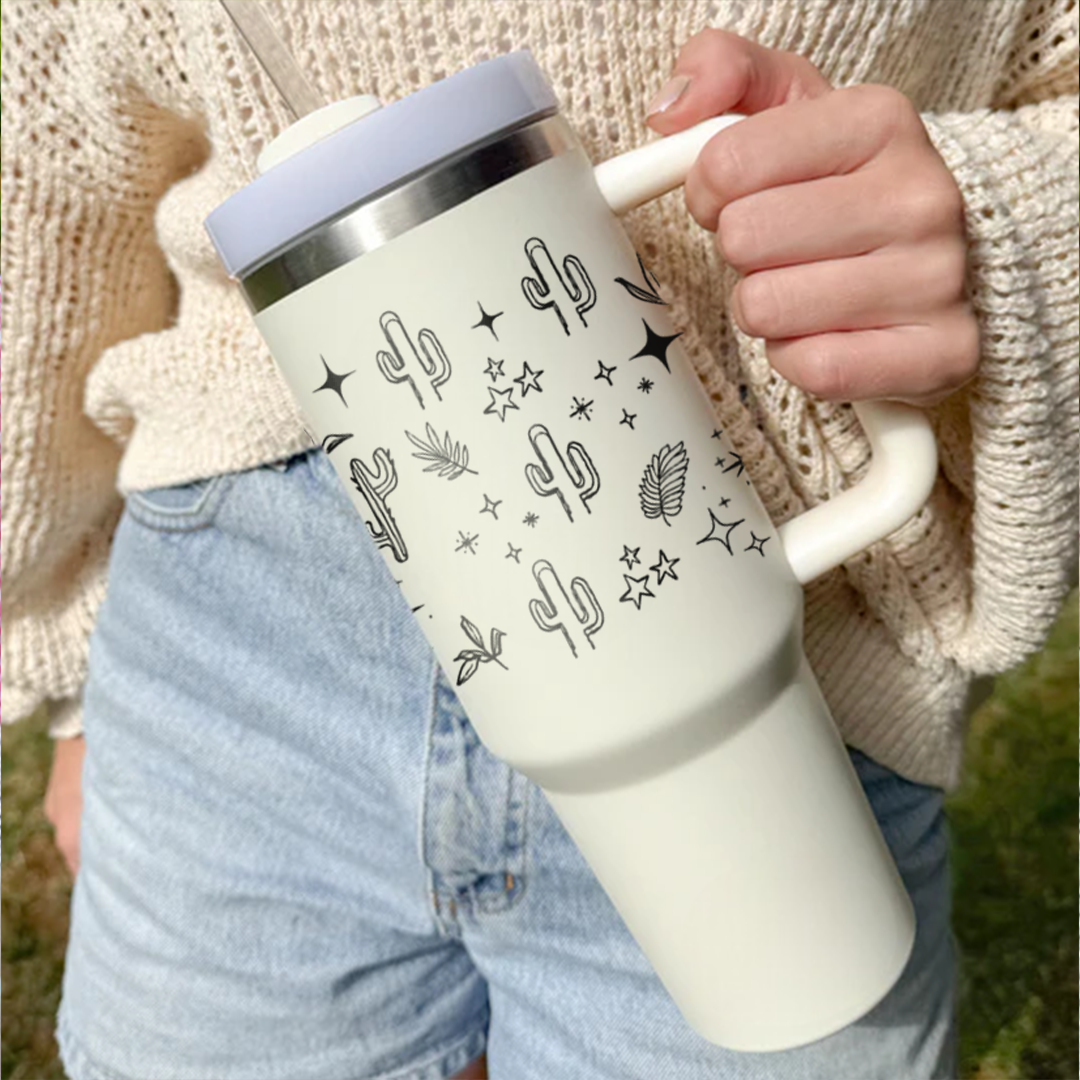 Minimal Boho Line Art Tumbler