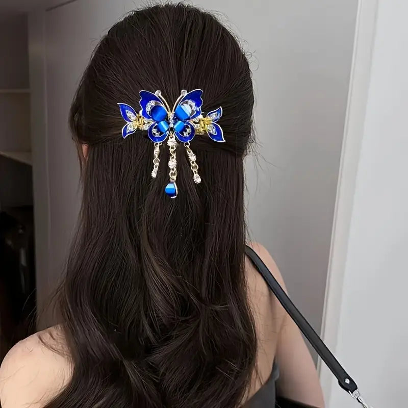 3pcs Elegant Butterfly Tassel Hair Claw Clips