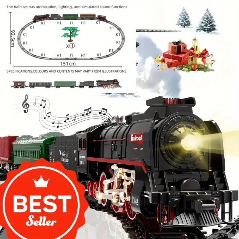 622B Steam Train Toy with Lights, Sounds, and Smoke Special Effects