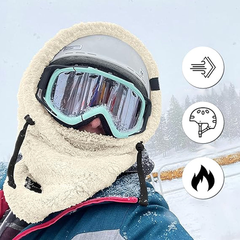 Warm plush bicycle hood