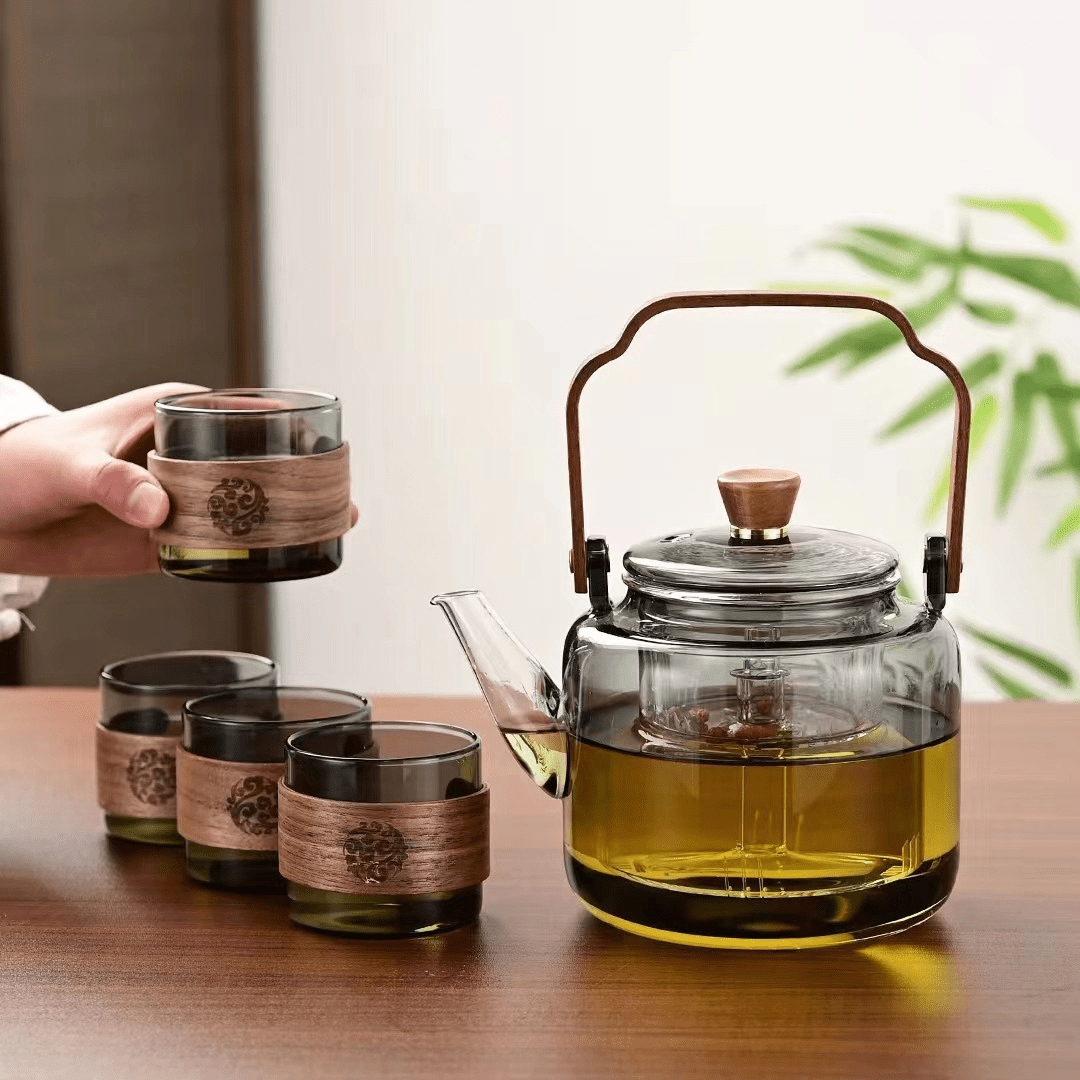 Multi-Functional Glass Teapot for Brewing and Steaming With Handle (1000ml)