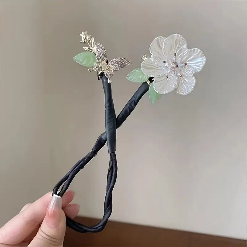Butterfly Camellia Shaped Decor Hair Bun Maker