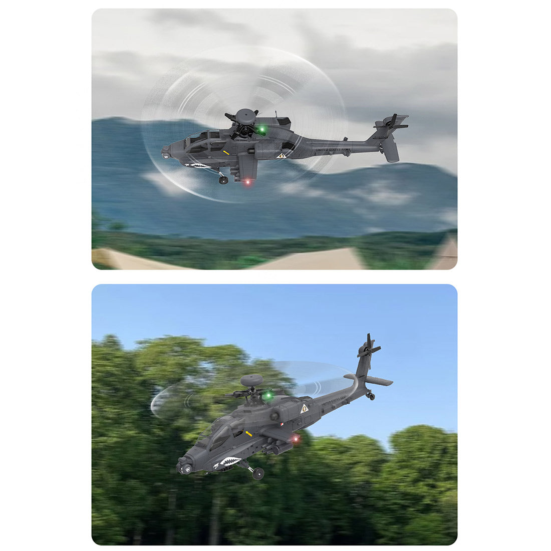YU XIANG Apache GPS Helicopter F11-S AH64 1/32 Scale 2.4G 6CH RC Dual-axis Co-drive Flybarless 6G/3D Stunt