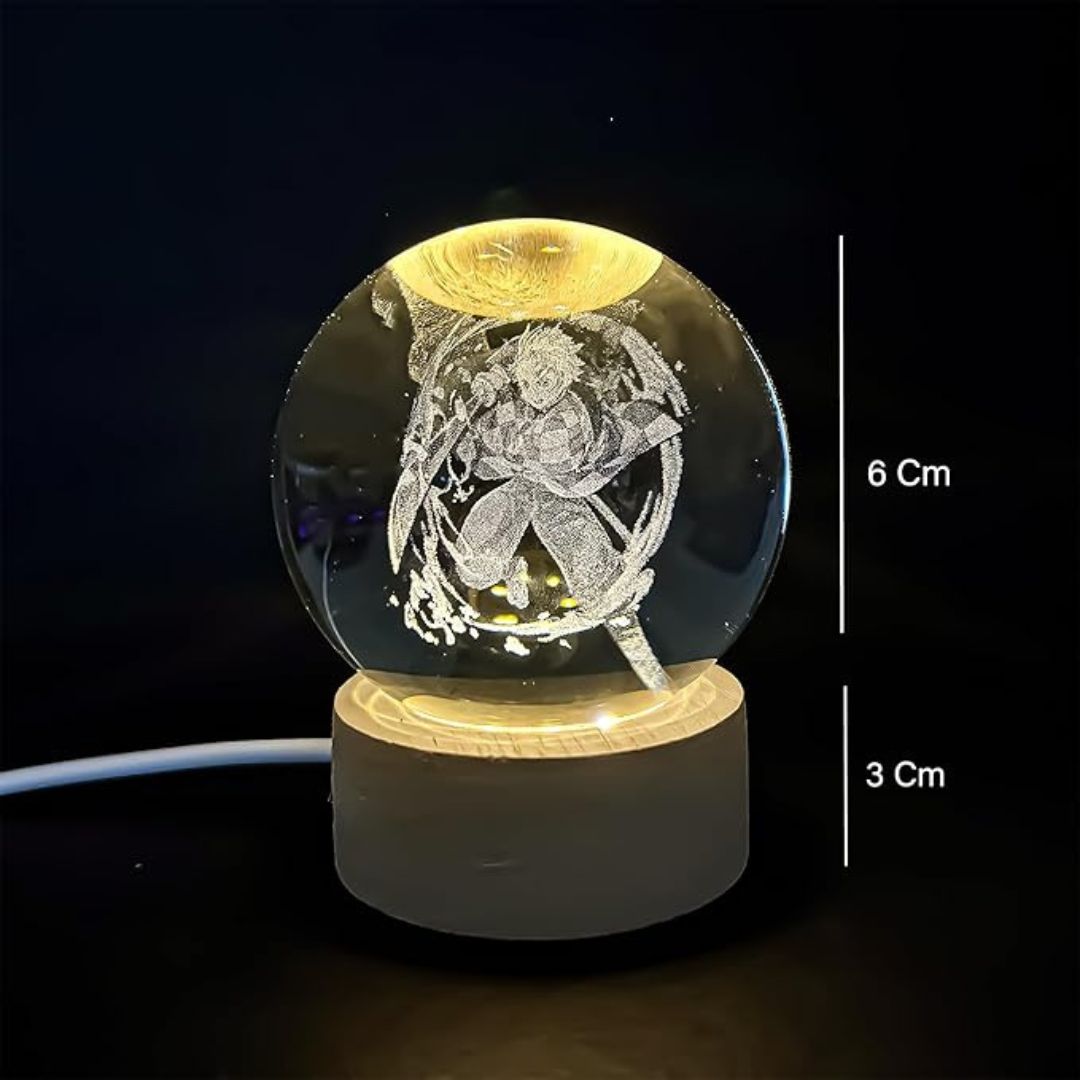 Tanjiro n Friends Crystal Lamp | Demon Slayer Theme Crystal Lamp
