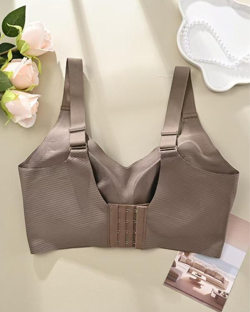 Women's Solid Color Four Rows Adjustable Wireless Bras (Pack Of 4)
