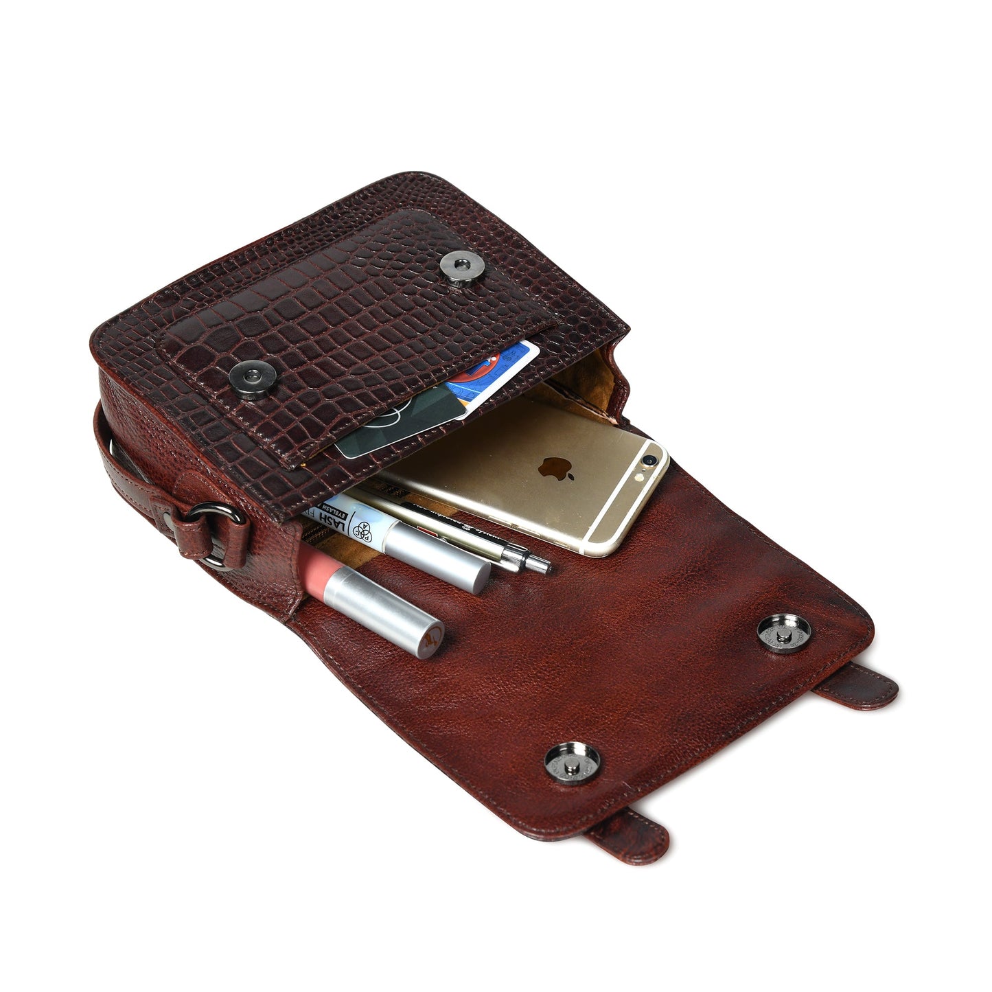 Urban Voyager Leather Belt Bag - Cherry Red Colour