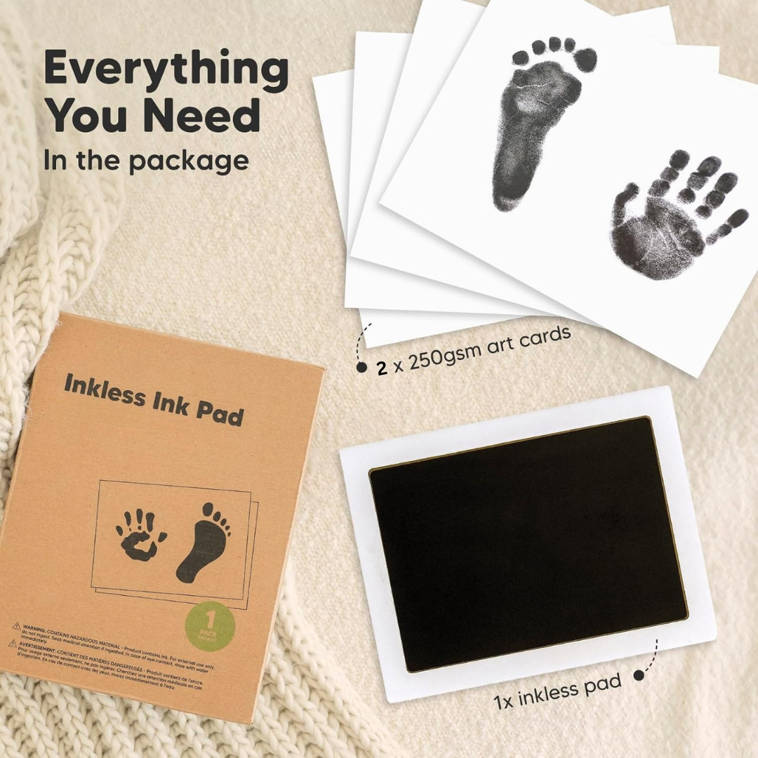 Inkless baby hand & footprint ink pad with 5 papers