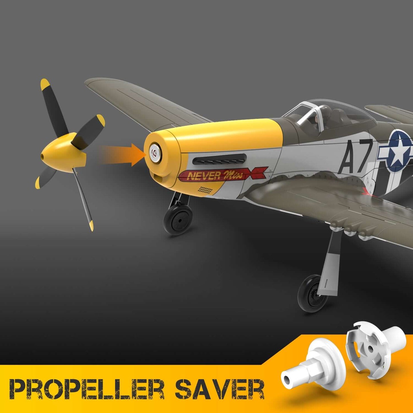 P51D RC Airplane, 4-Channel Brushless Motor, XPilot Stabilizer, 2.4GHz Remote