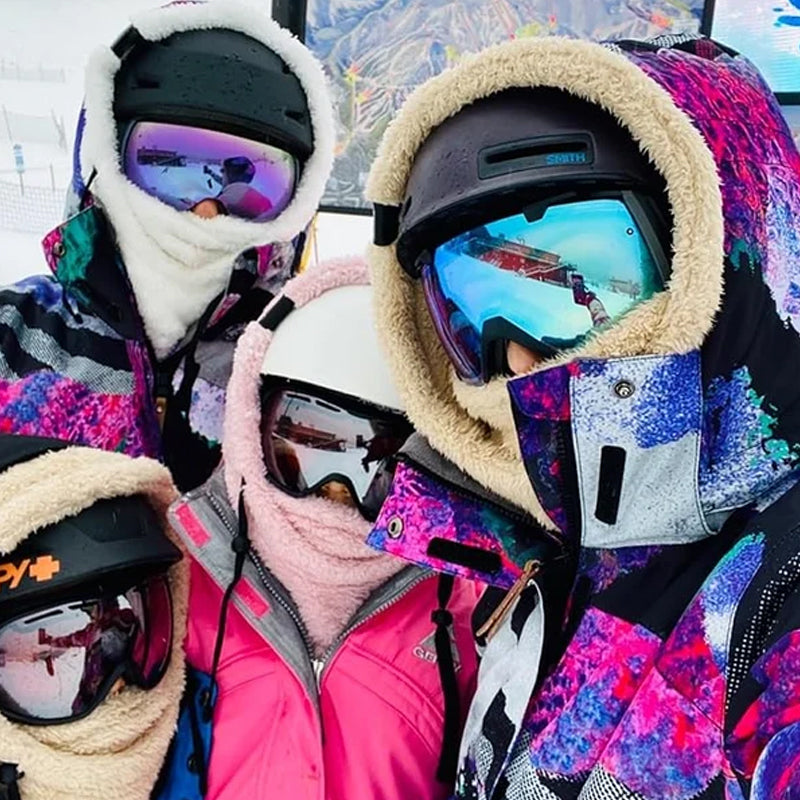 Warm plush bicycle hood