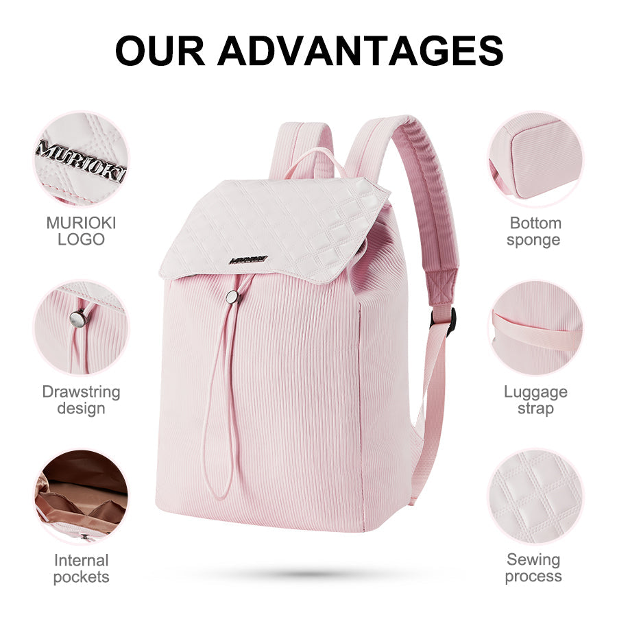 MURIOKI-Friday Drawstring Backpack 14in with Trolley Strap B1024 (29*14*38cm)