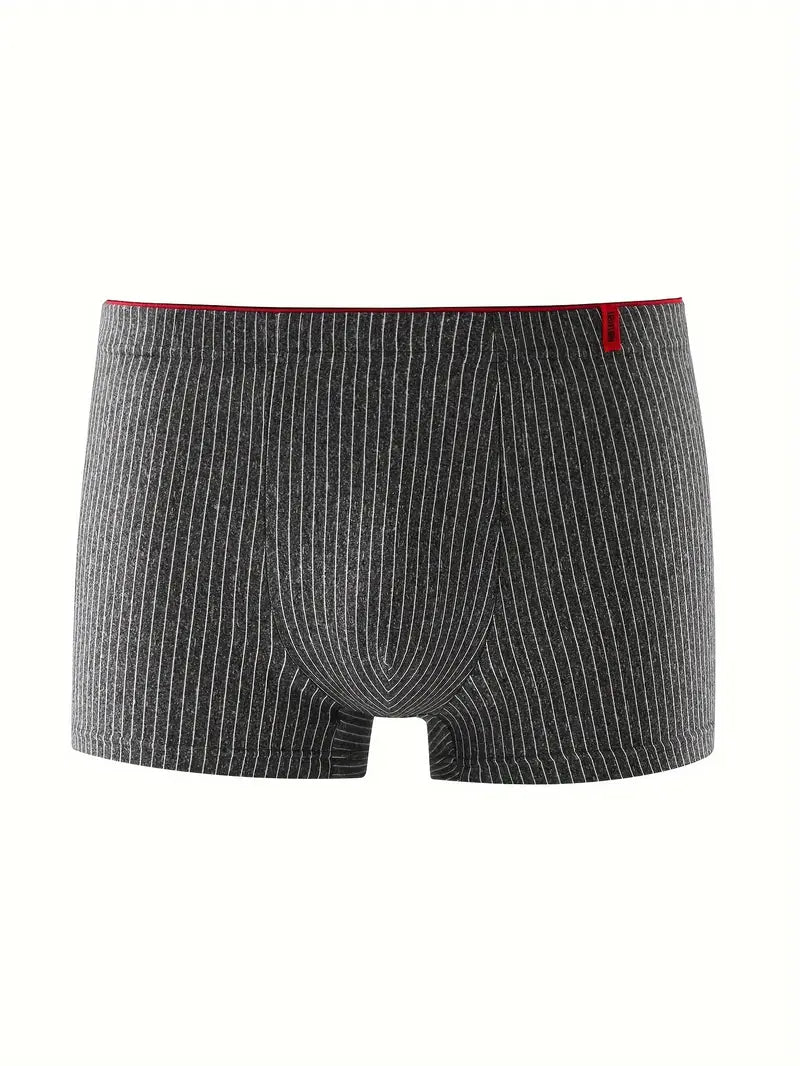 4pcs Men's Underwear, Striped Boxer Briefs Shorts