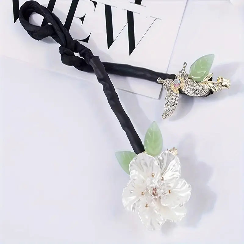 Butterfly Camellia Shaped Decor Hair Bun Maker