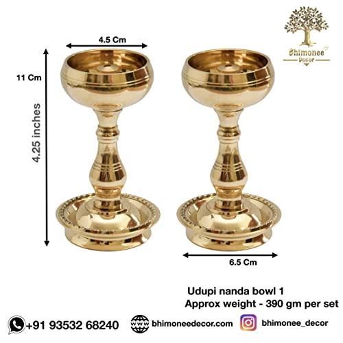 Pure Brass Udupi Nanda Bowl Long Table Diya