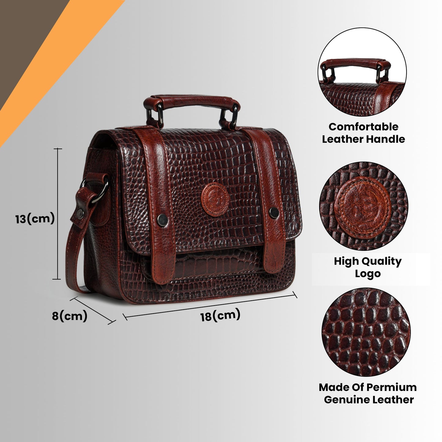 Urban Voyager Leather Belt Bag - Cherry Red Colour