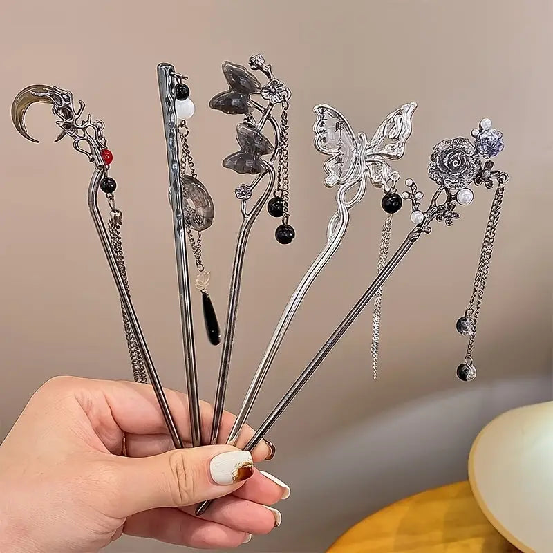 5pcs Vintage Elegant Metal Hair Sticks